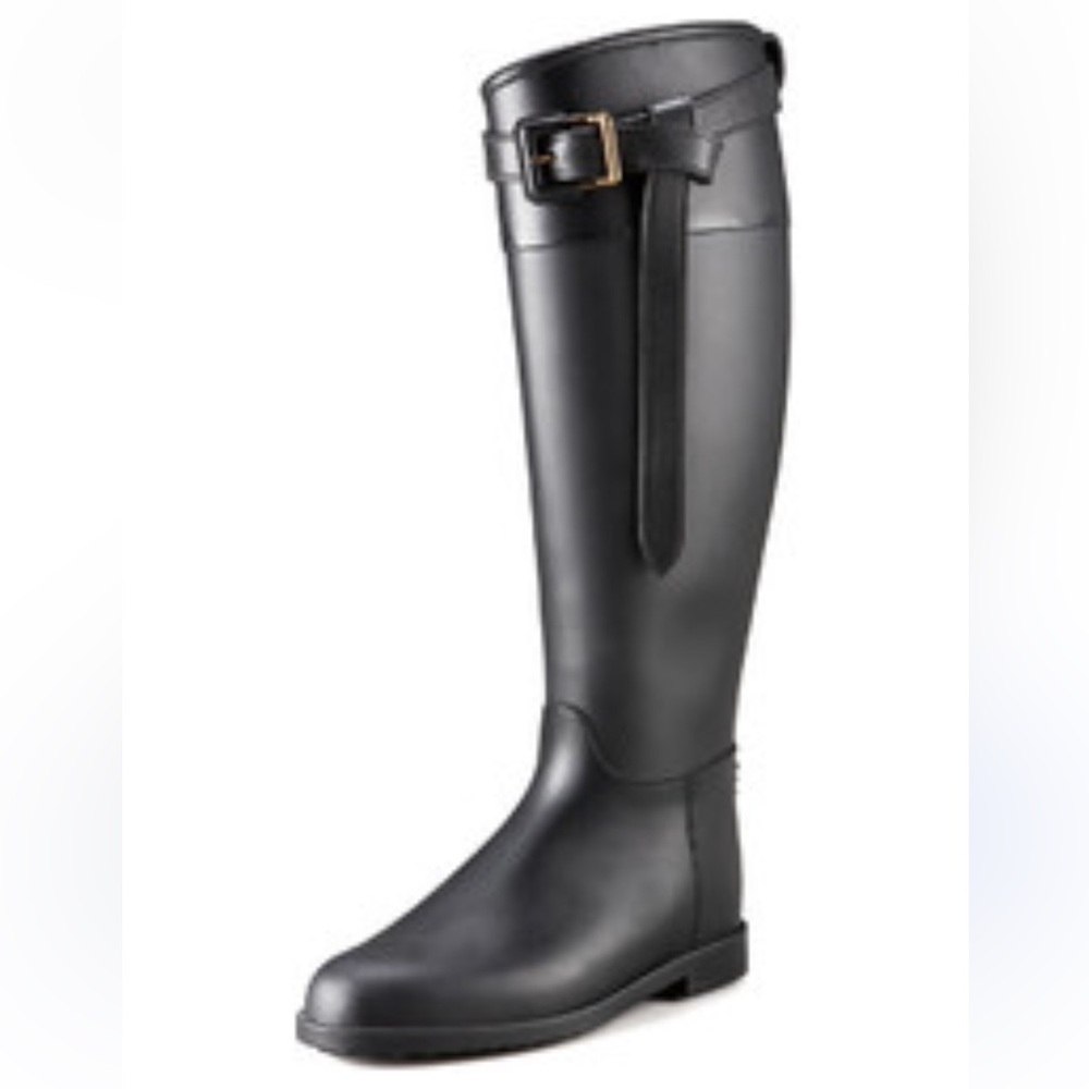Burberry Black Equestrian Rain Boots